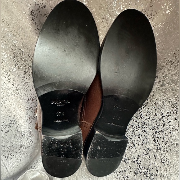 Prada Women's Brown Deerskin Leather Half-Boot 1U231F Size 37.5 US Size 7 - Picture 7 of 12